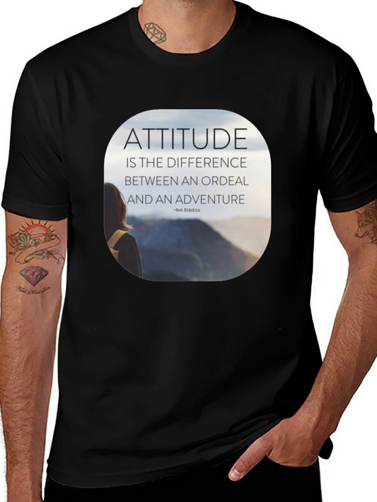 Attitude Motivational Graphic T-Shirt - Black
