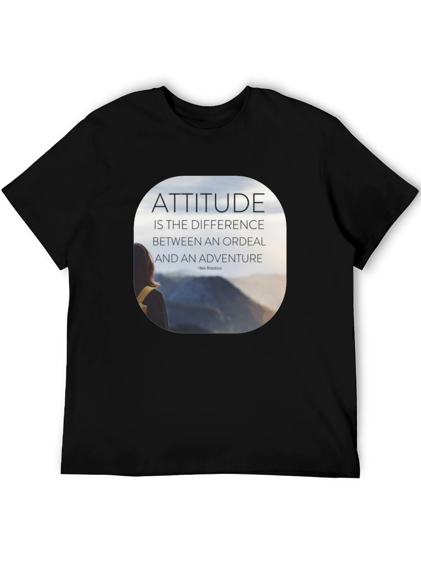 Attitude Motivational Graphic T-Shirt - Black