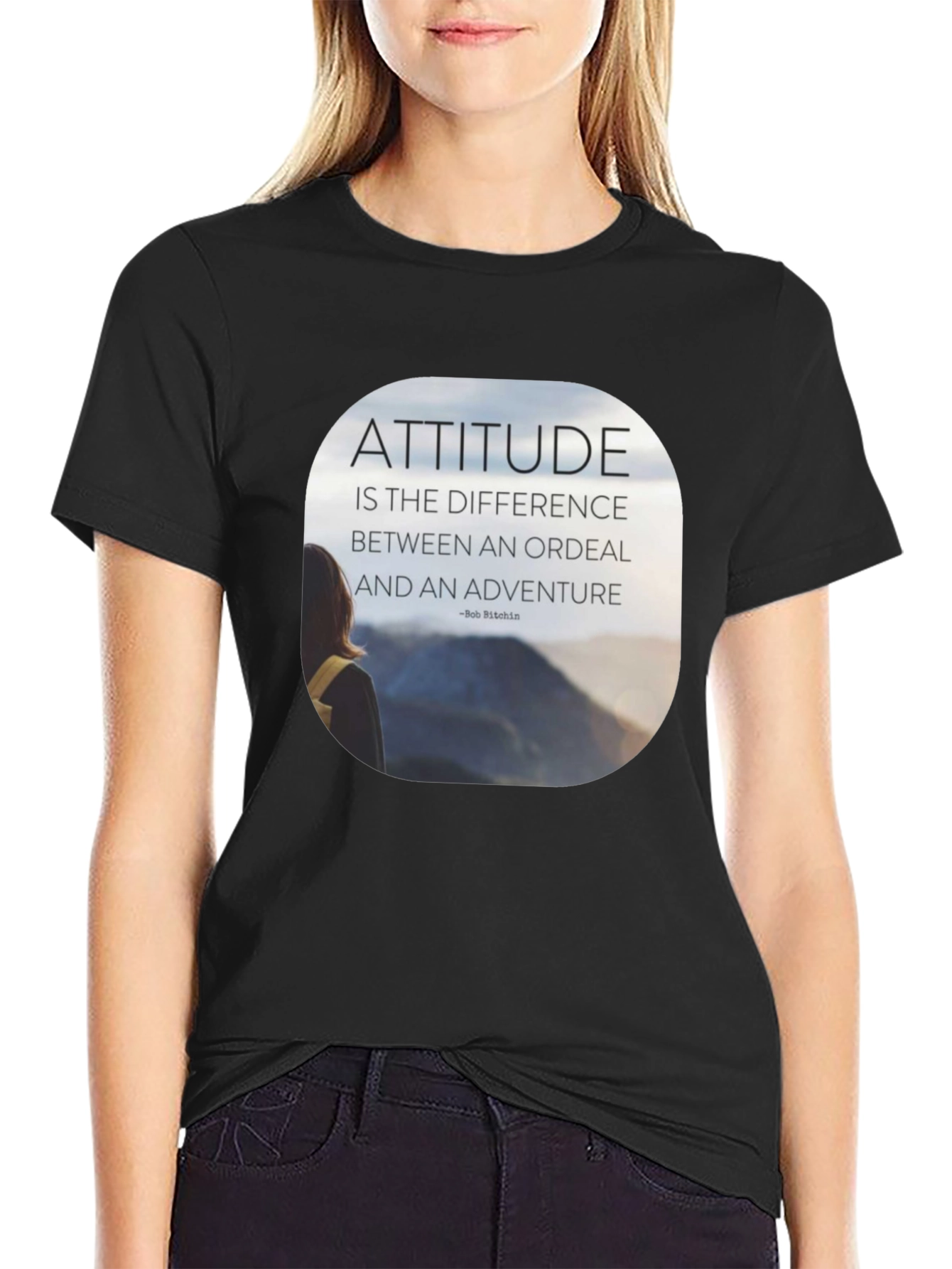 Attitude Motivational Graphic T-Shirt - Black