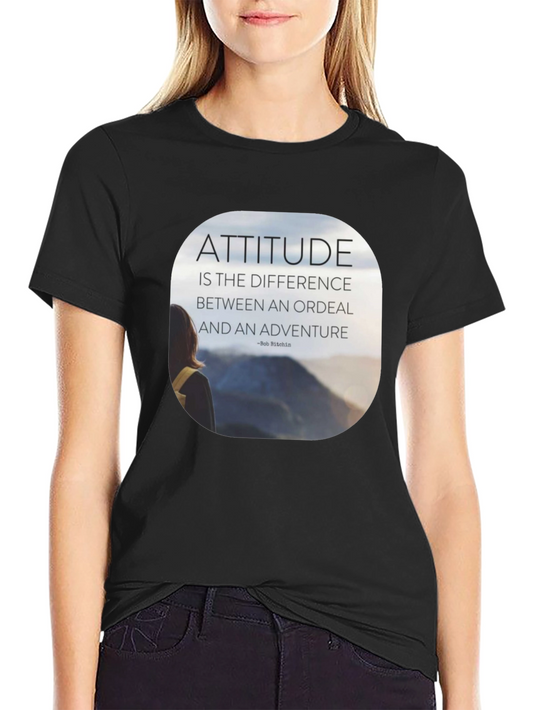 Attitude Motivational Graphic T-Shirt - Black