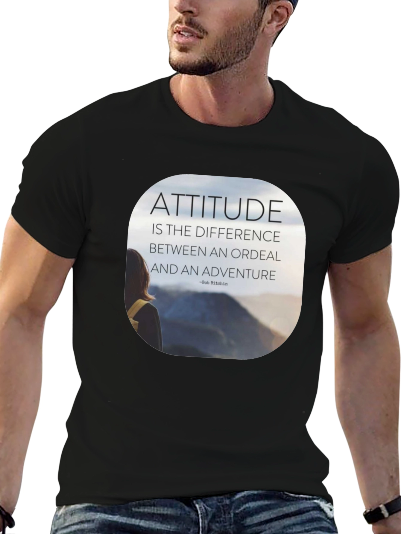 Attitude Motivational Graphic T-Shirt - Black