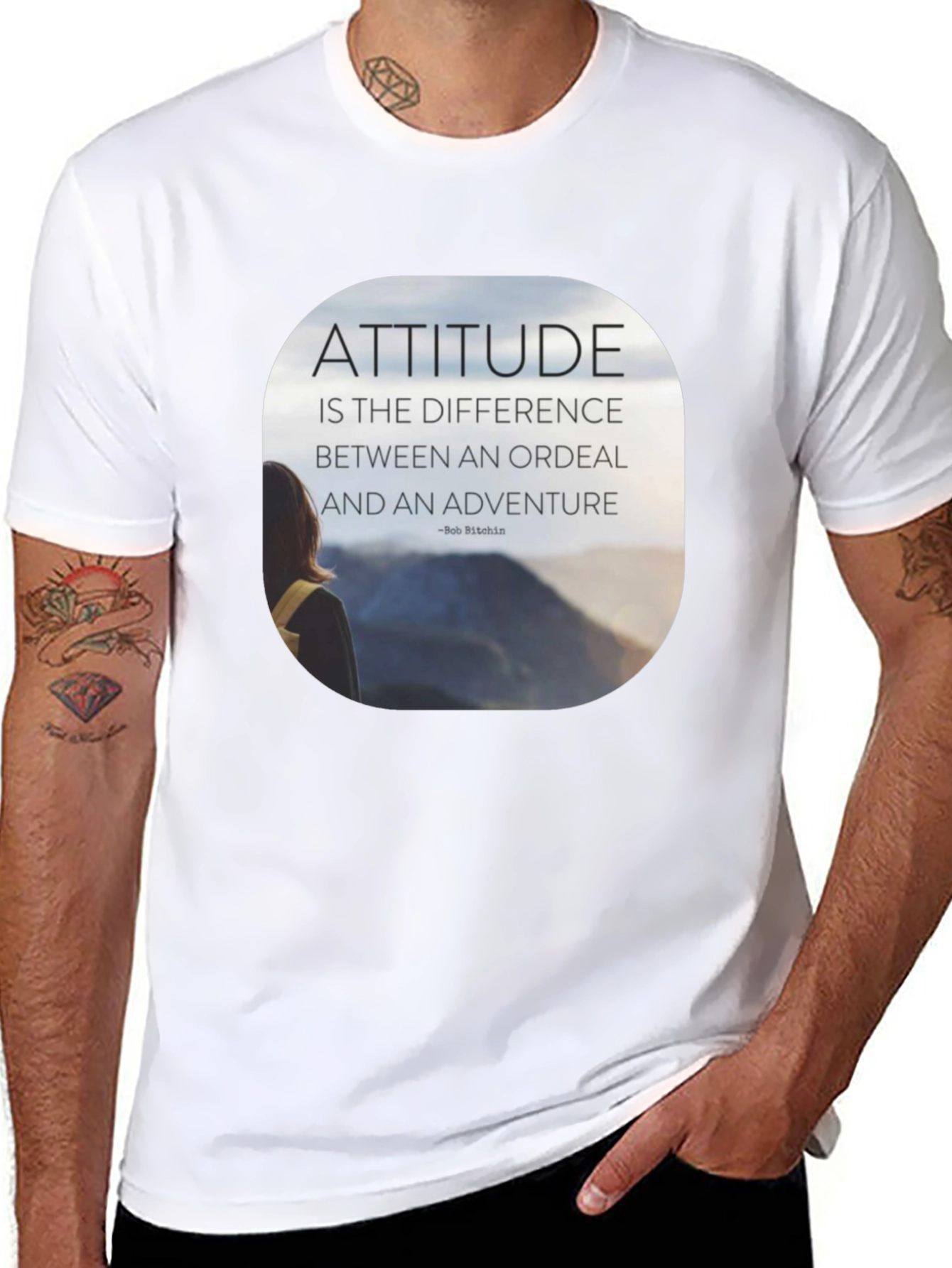 Attitude Motivational Graphic T-Shirt - Black