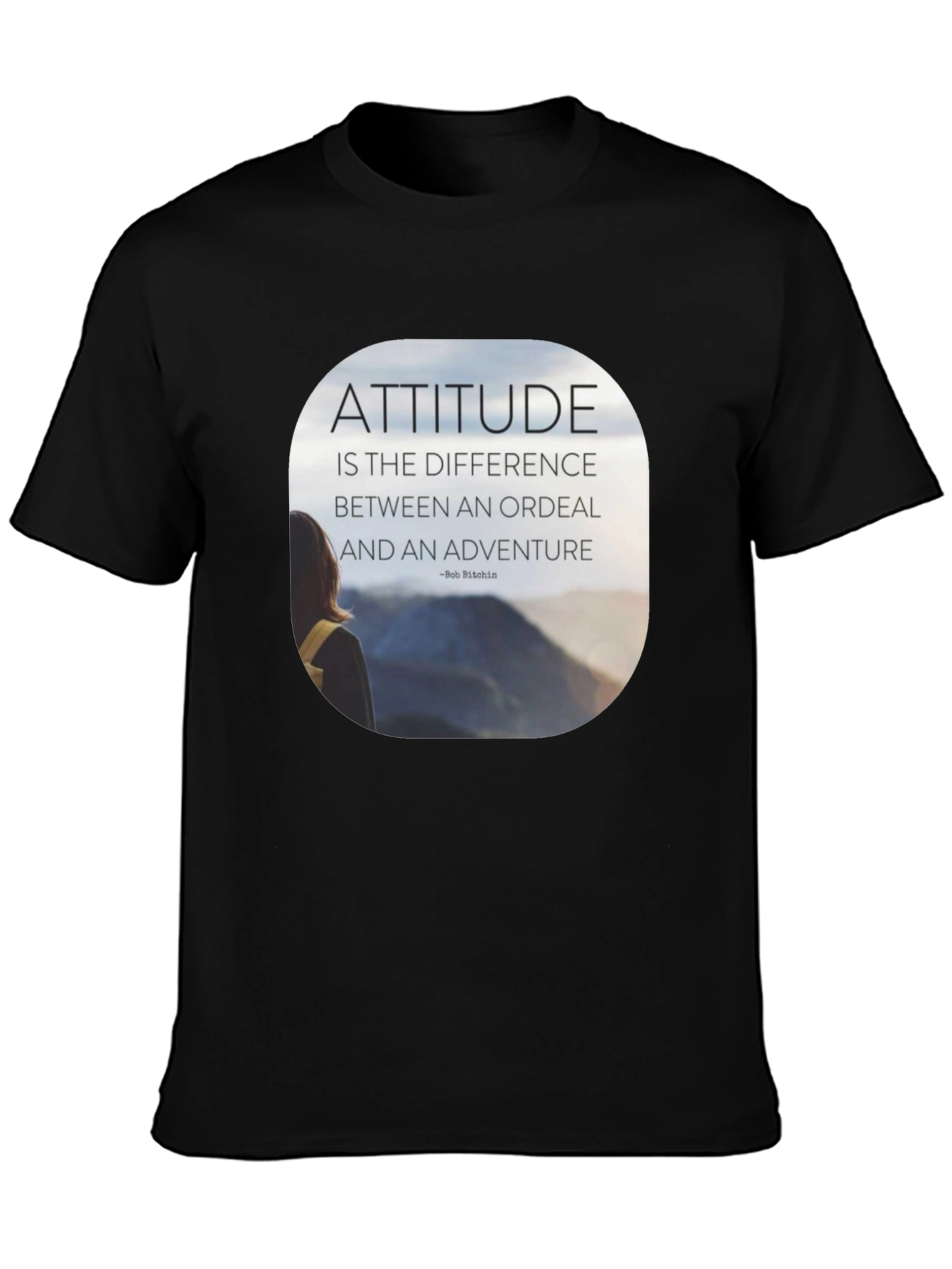 Attitude Motivational Graphic T-Shirt - Black