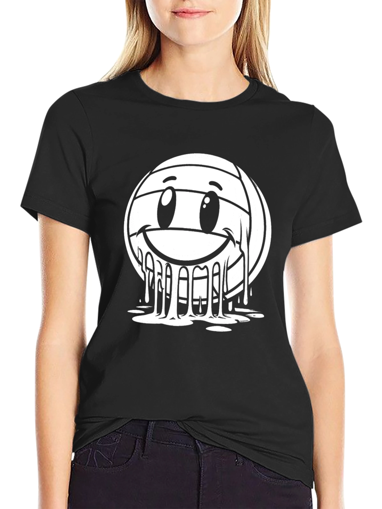 Smiley Melt Volleyball Graphic T-Shirt
