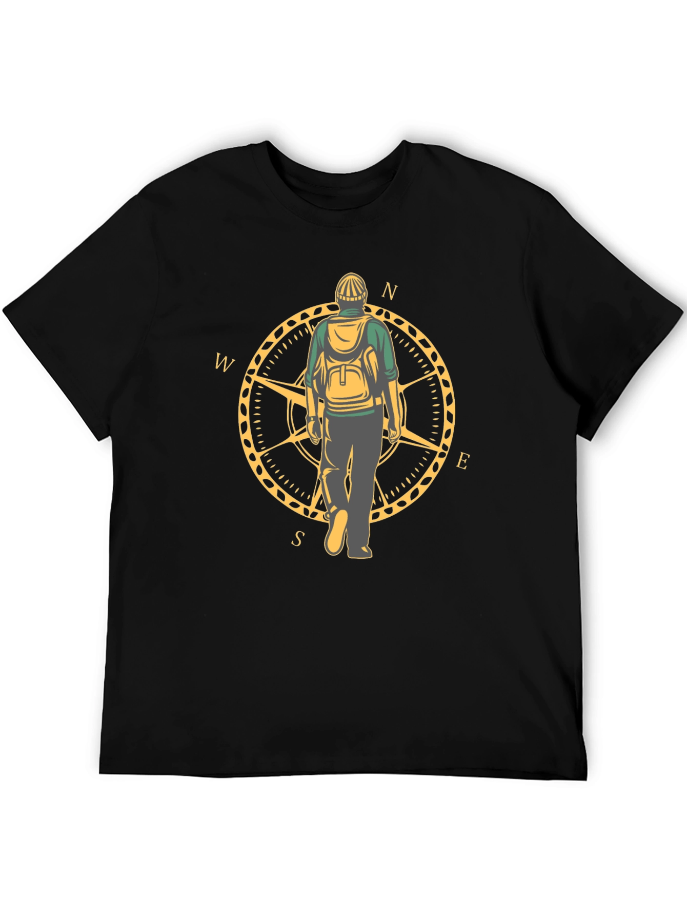 Travelers Compass Graphic Tee - Black