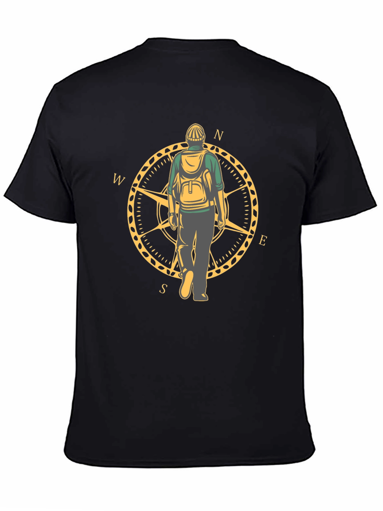 Travelers Compass Graphic Tee - Black