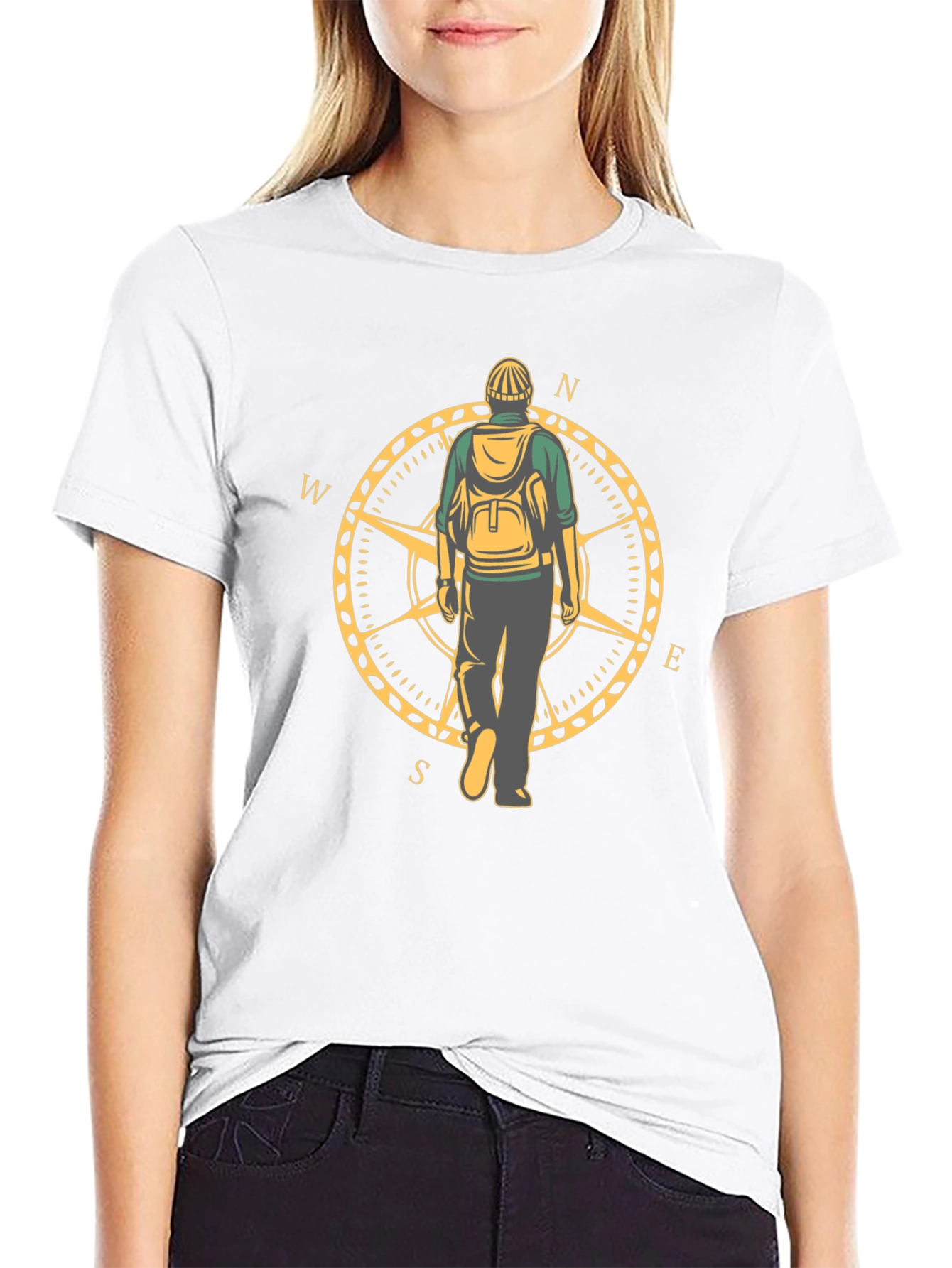 Travelers Compass Graphic Tee - Black