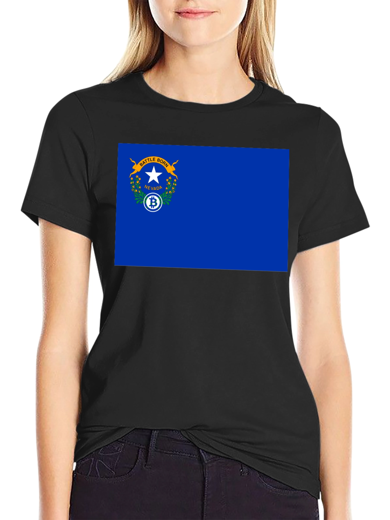 Nevada Bitcoin Flag Graphic Tee