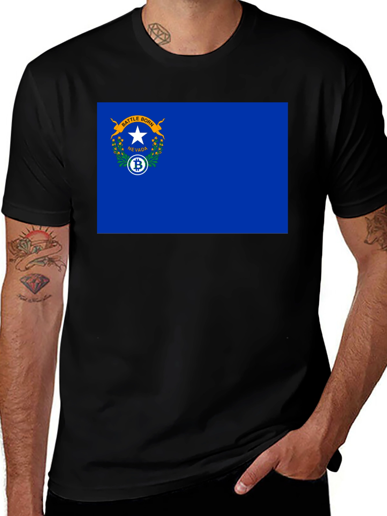 Nevada Bitcoin Flag Graphic Tee
