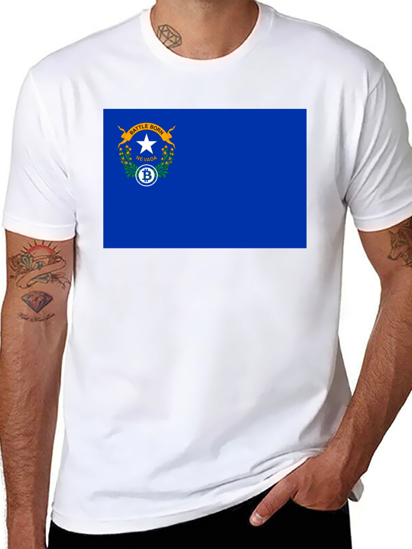 Nevada Bitcoin Flag Graphic Tee