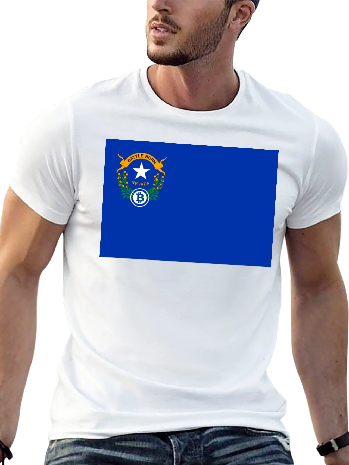 Nevada Bitcoin Flag Graphic Tee