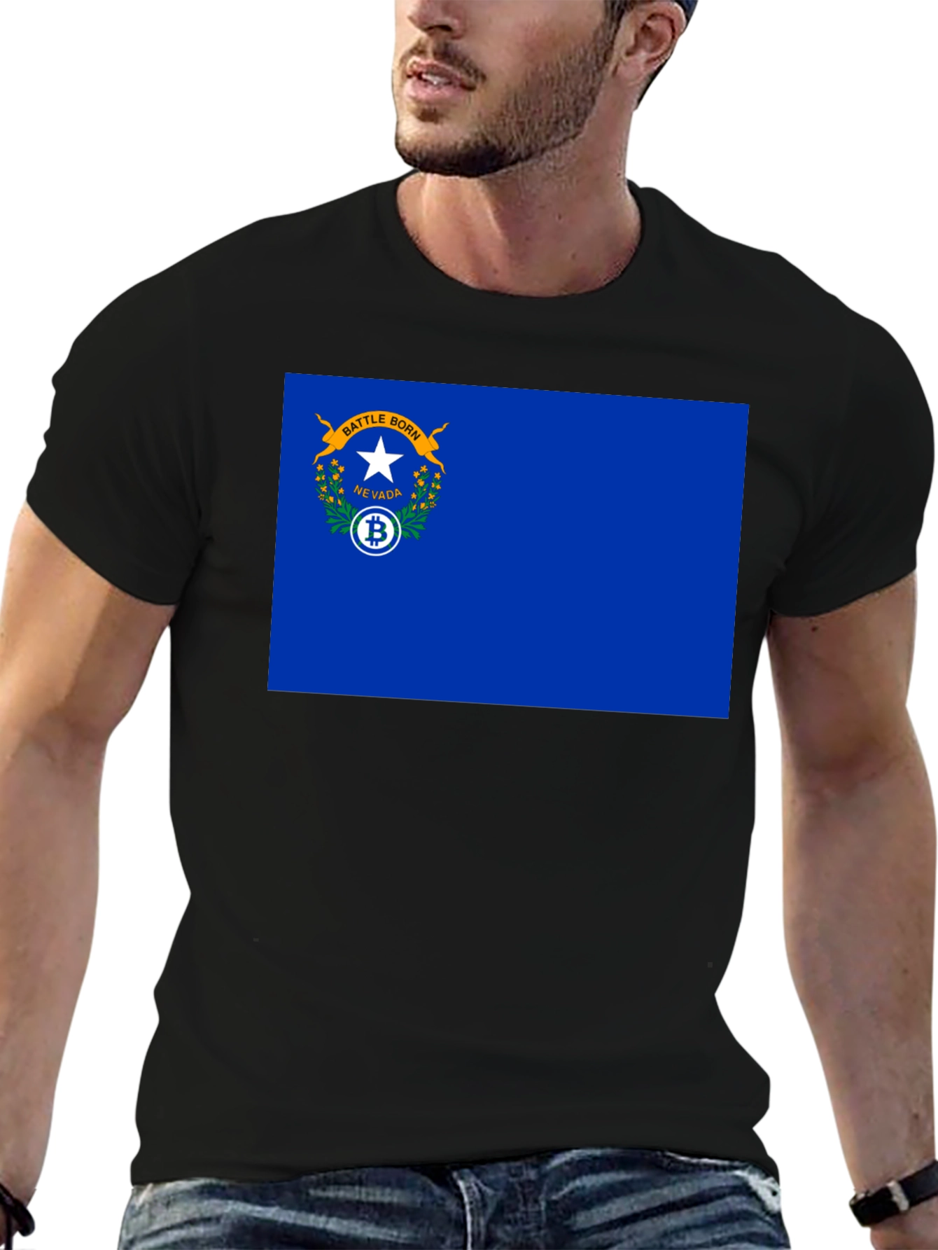 Nevada Bitcoin Flag Graphic Tee