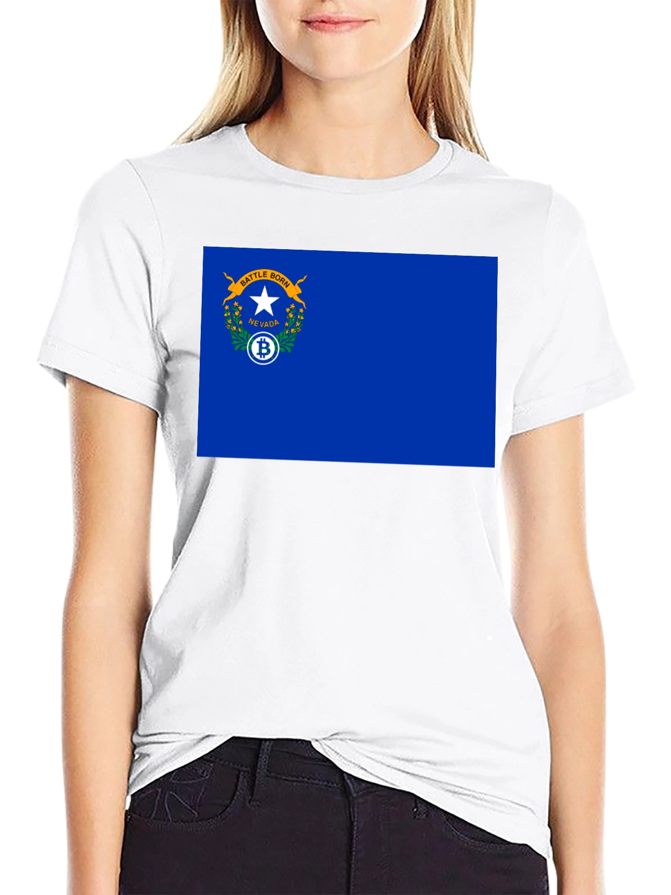 Nevada Bitcoin Flag Graphic Tee