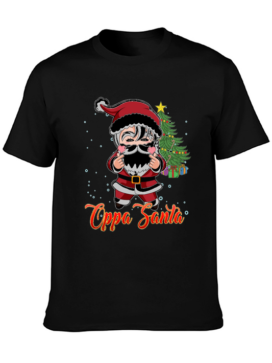 Oppa Santa Graphic T-Shirt - Holiday Fun