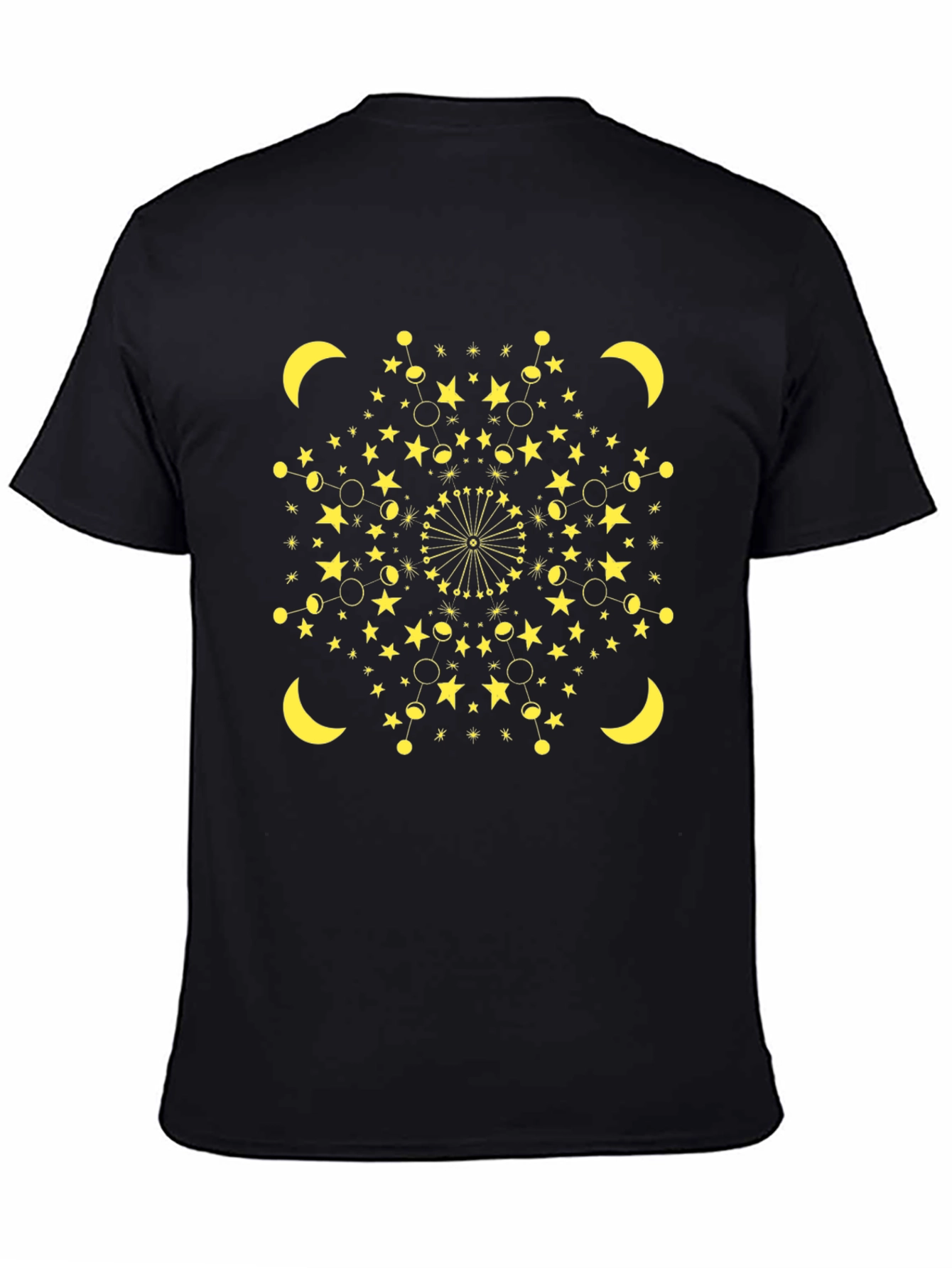 Celestial Mandala T-Shirt - Star & Moon Design