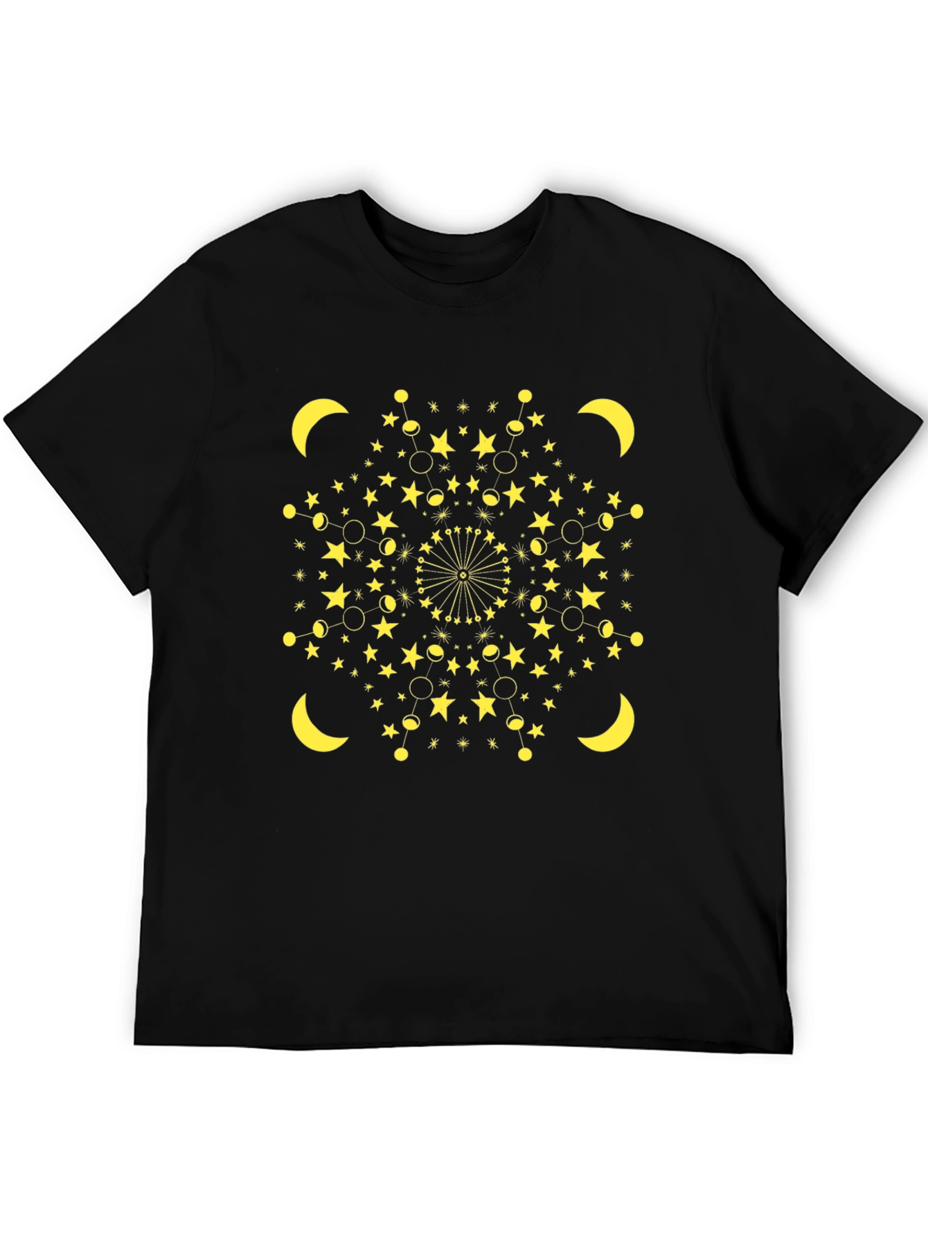 Celestial Mandala T-Shirt - Star & Moon Design