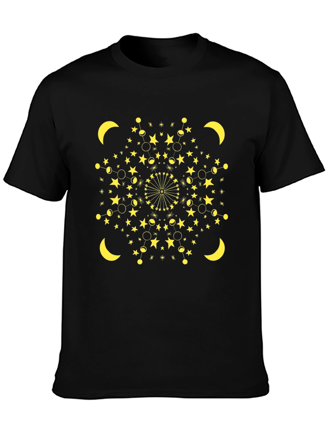 Celestial Mandala T-Shirt - Star & Moon Design