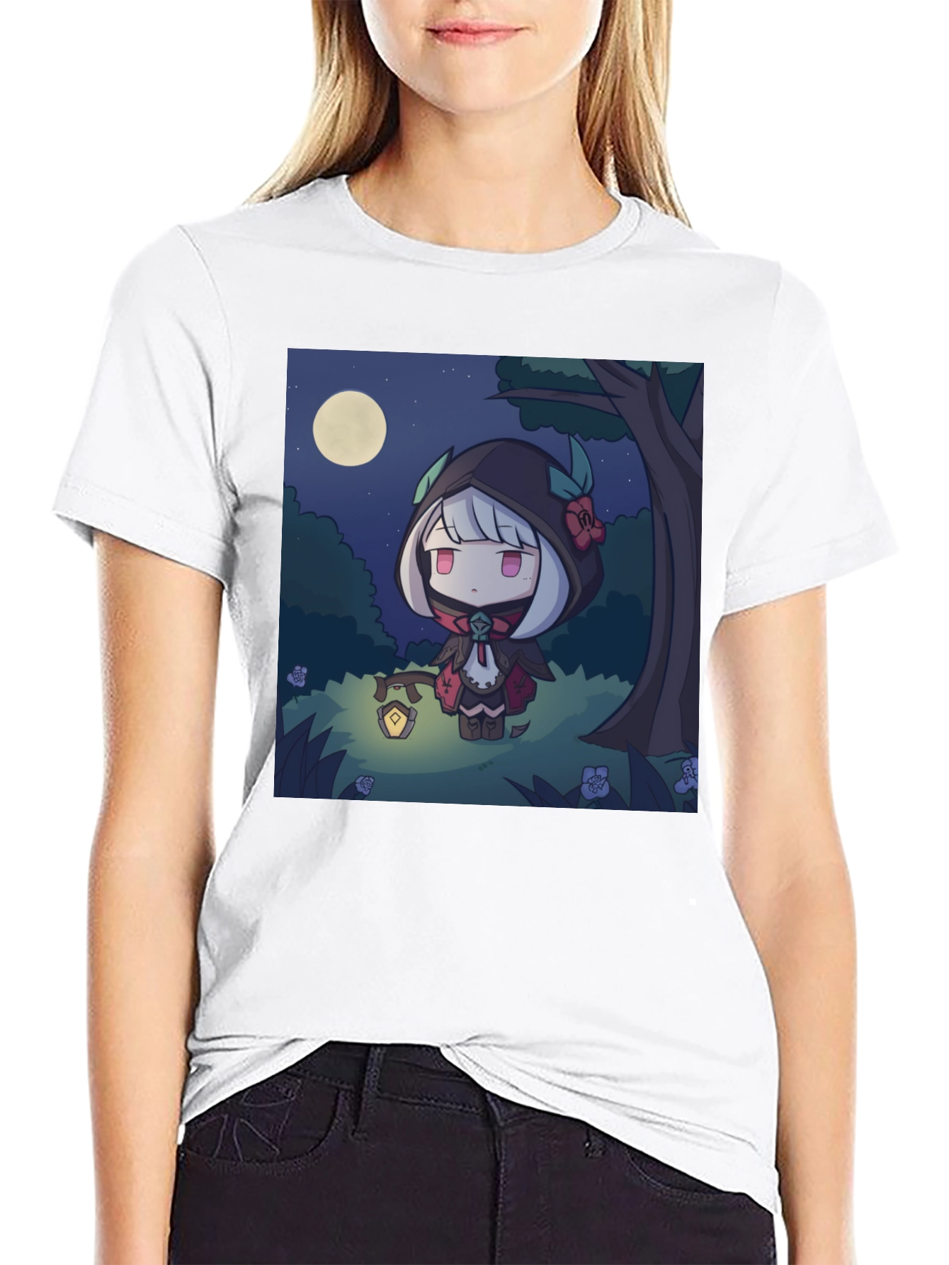 Anime Girl in Forest T-Shirt