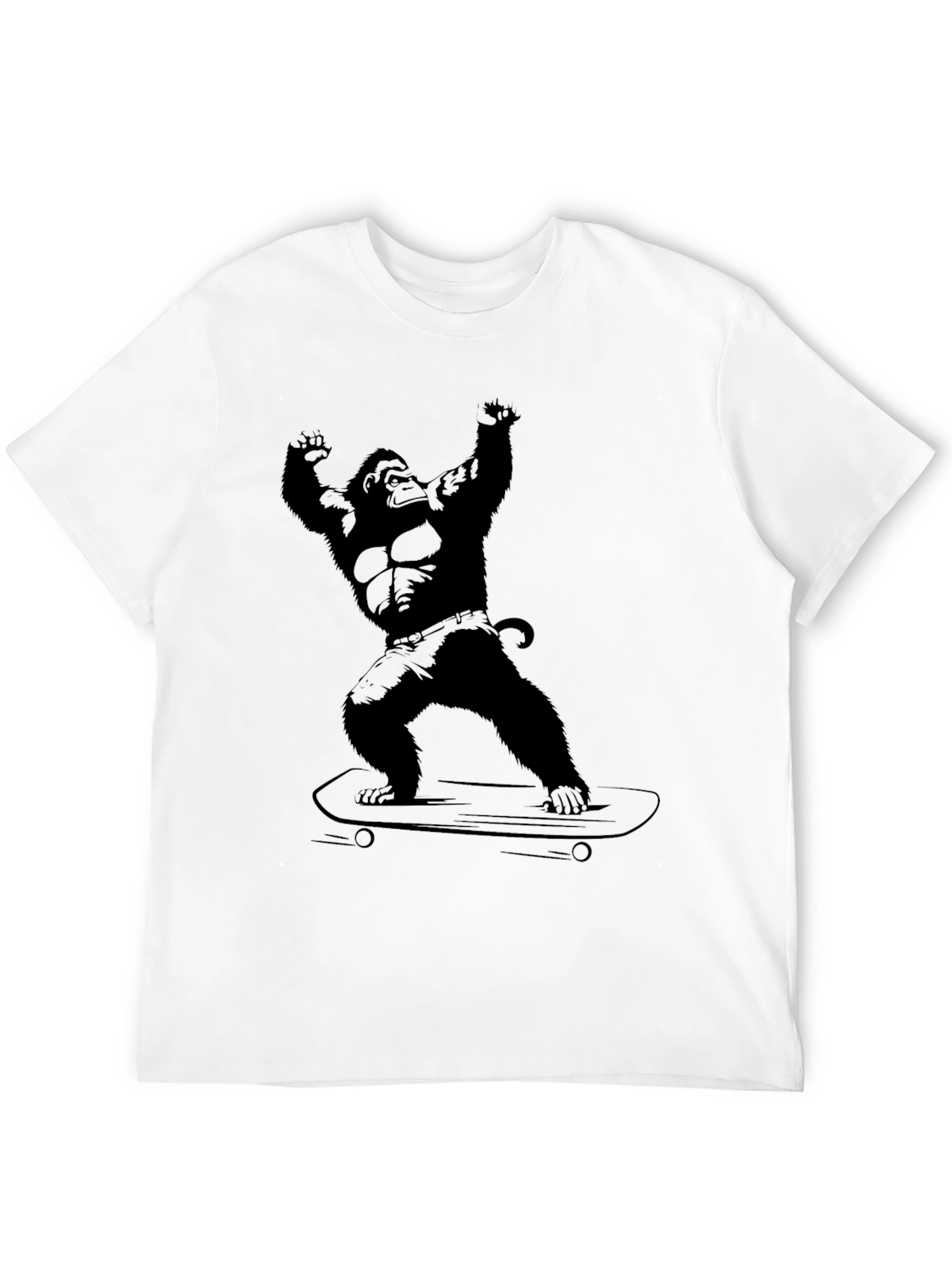 Gorilla Skateboarder Graphic Tee - Black