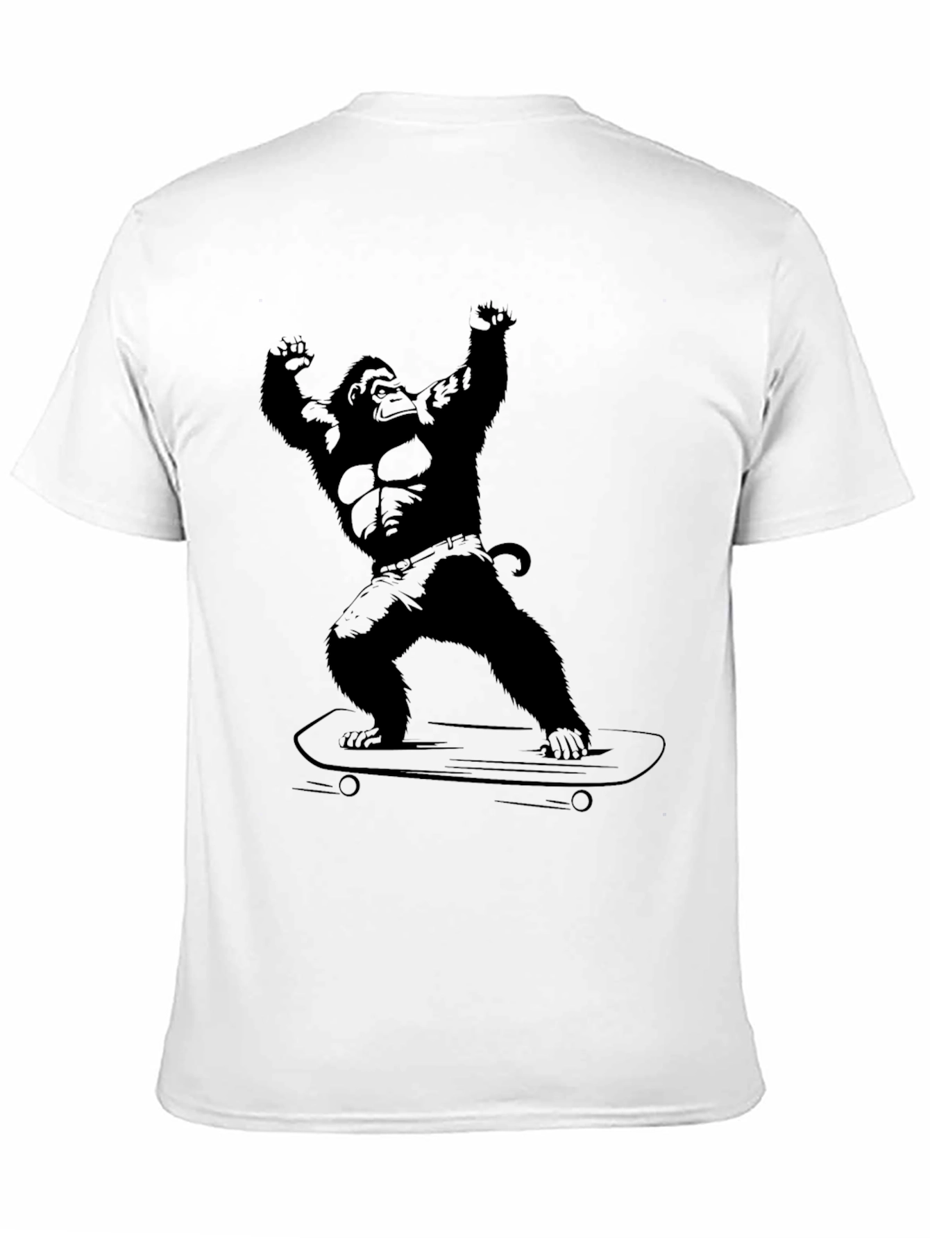 Gorilla Skateboarder Graphic Tee - Black