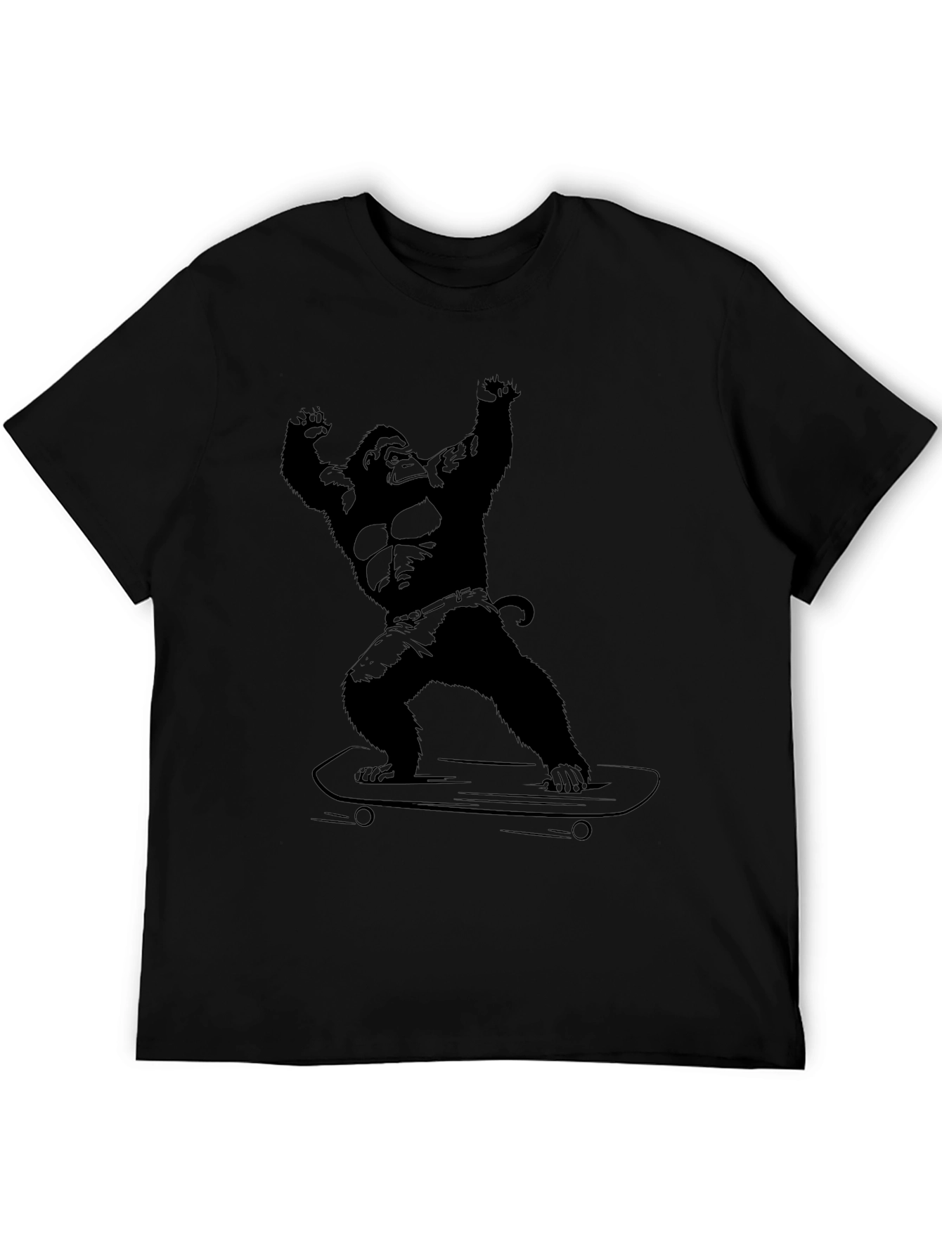 Gorilla Skateboarder Graphic Tee - Black