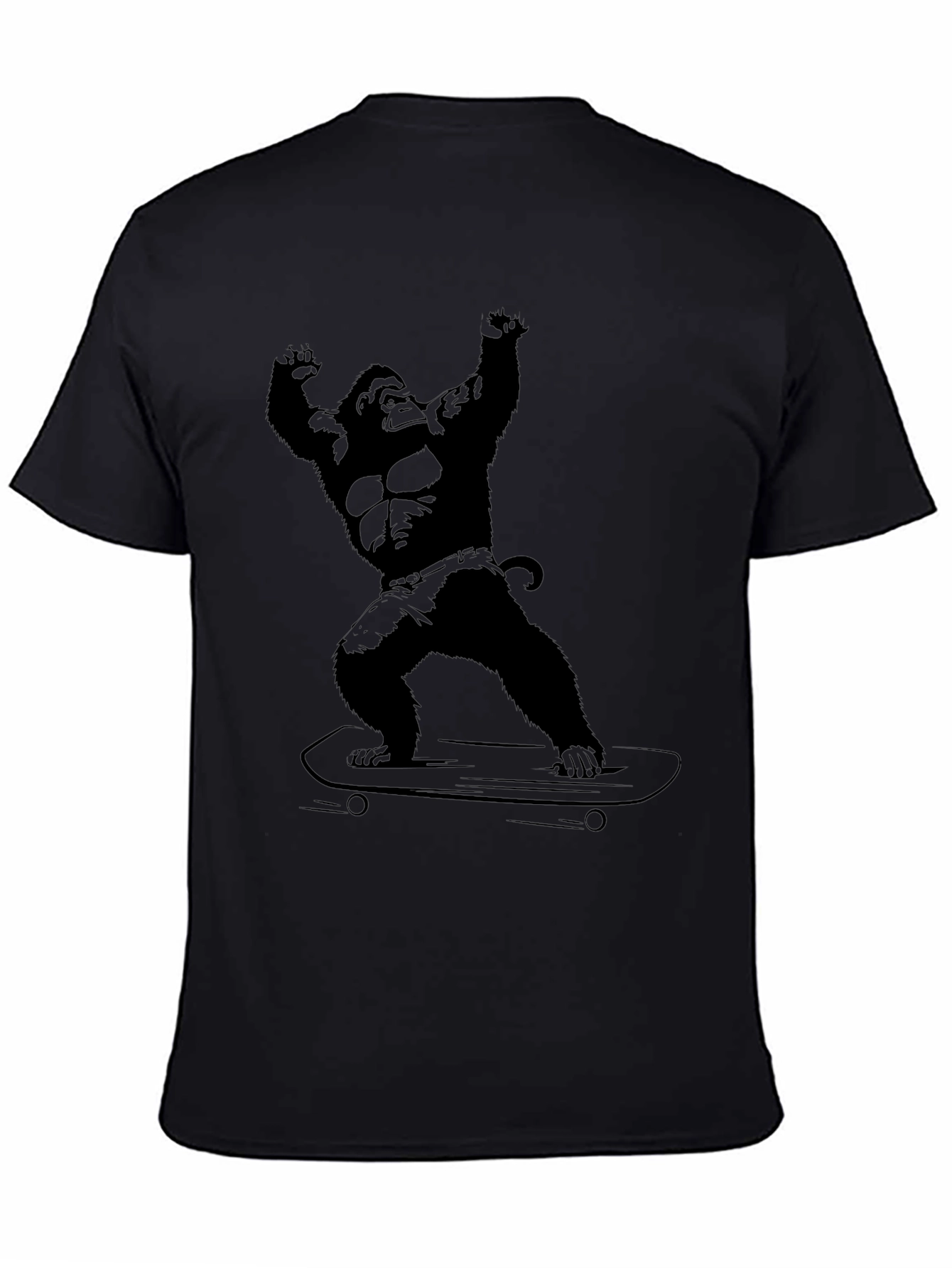 Gorilla Skateboarder Graphic Tee - Black