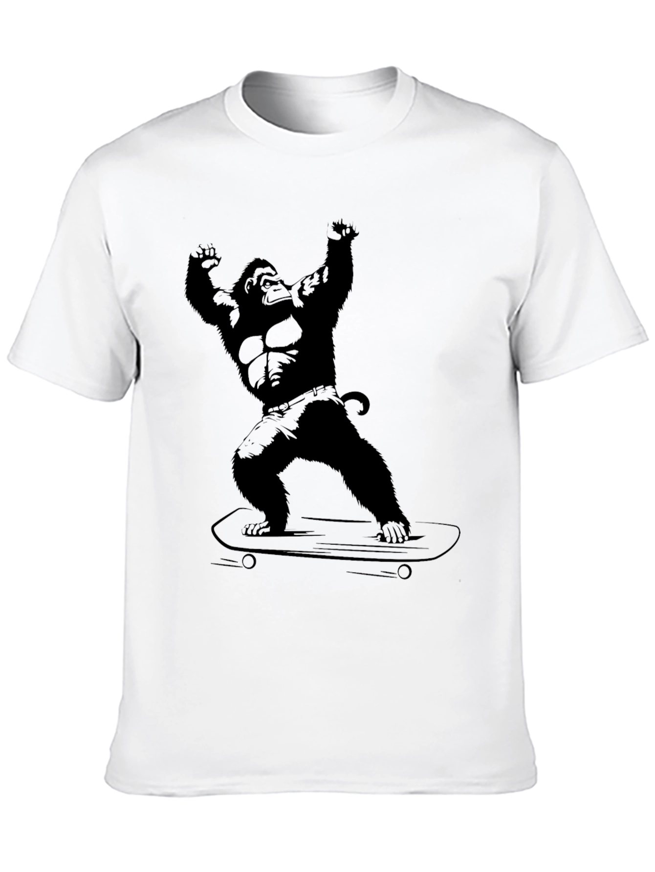 Gorilla Skateboarder Graphic Tee - Black