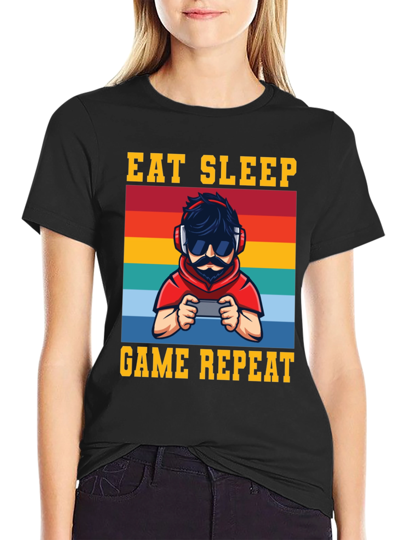 Eat Sleep Game Repeat Graphic Tee