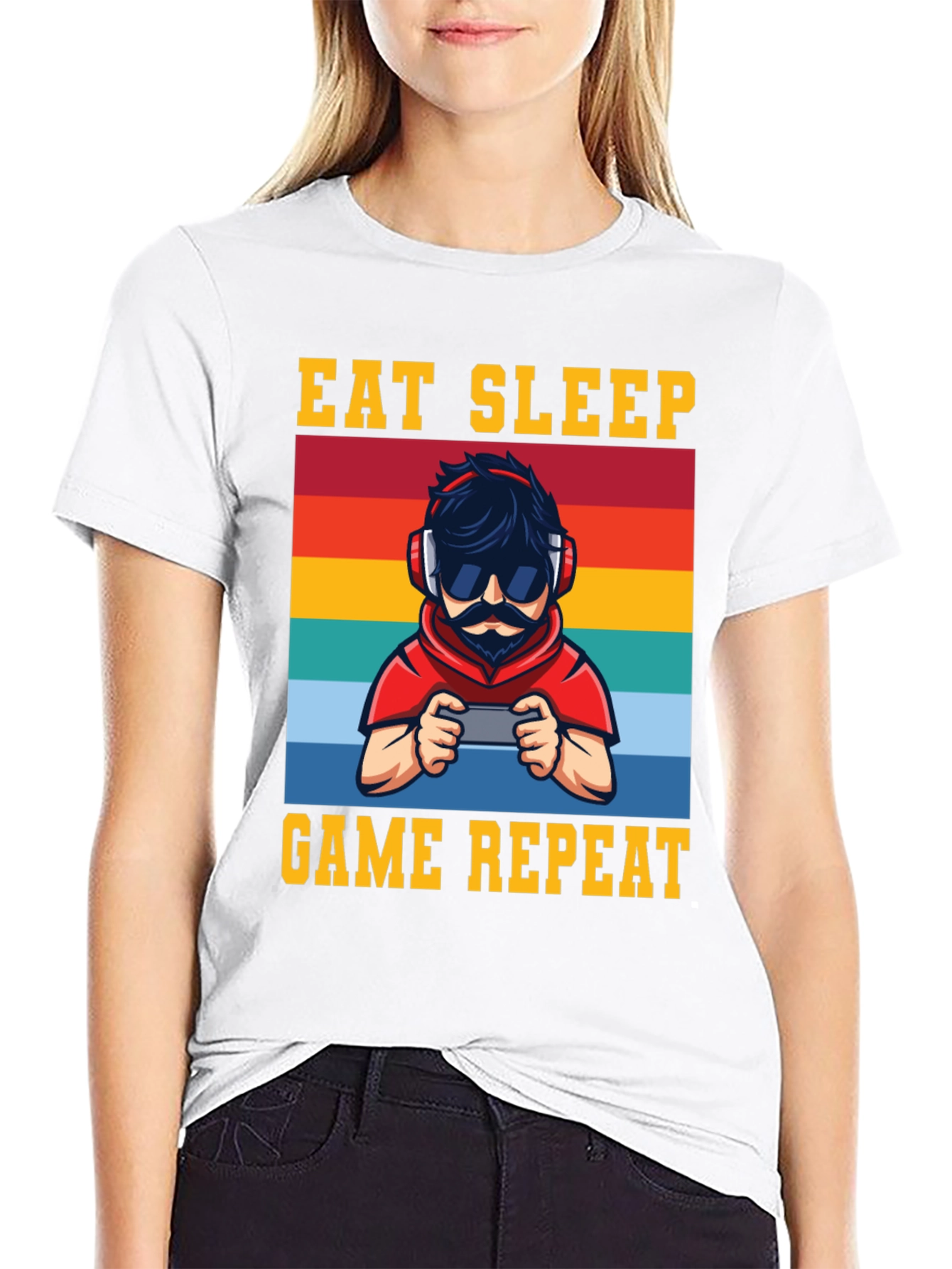 Eat Sleep Game Repeat Graphic Tee