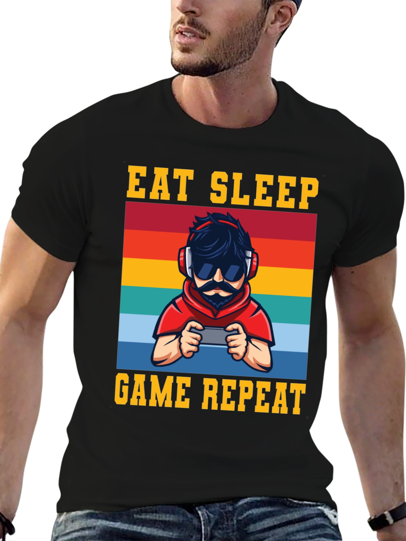 Eat Sleep Game Repeat Graphic Tee