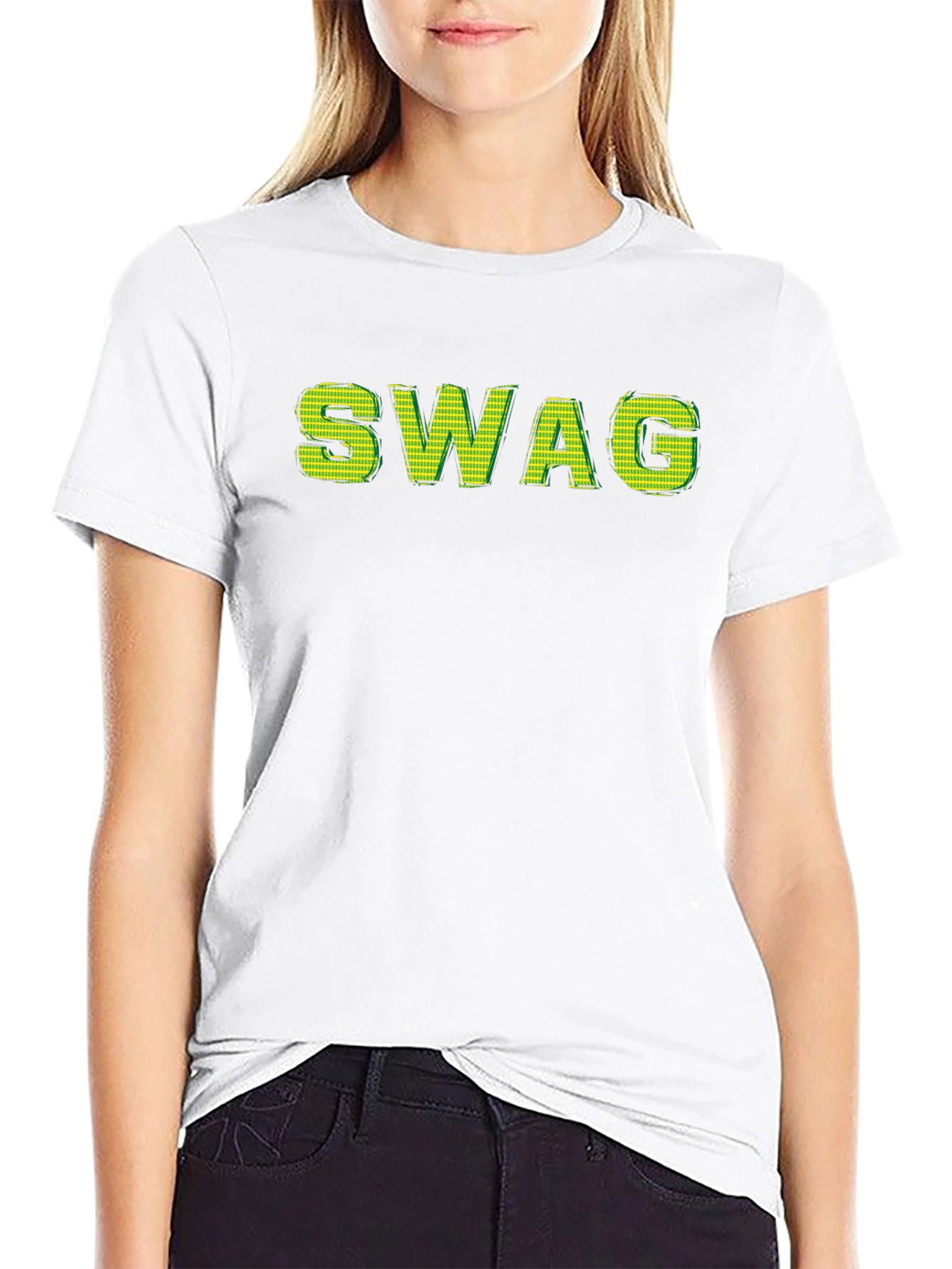 Mens Black SWAG Graphic Print T-Shirt
