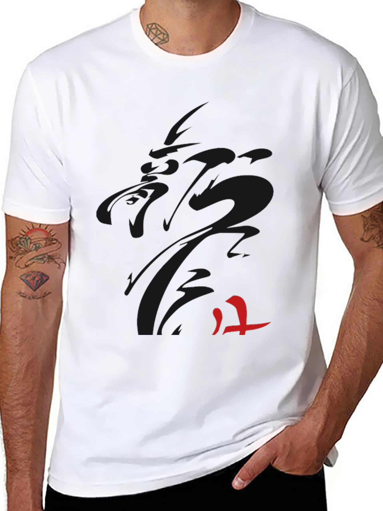 Mens Black Graphic Tee - Modern Style