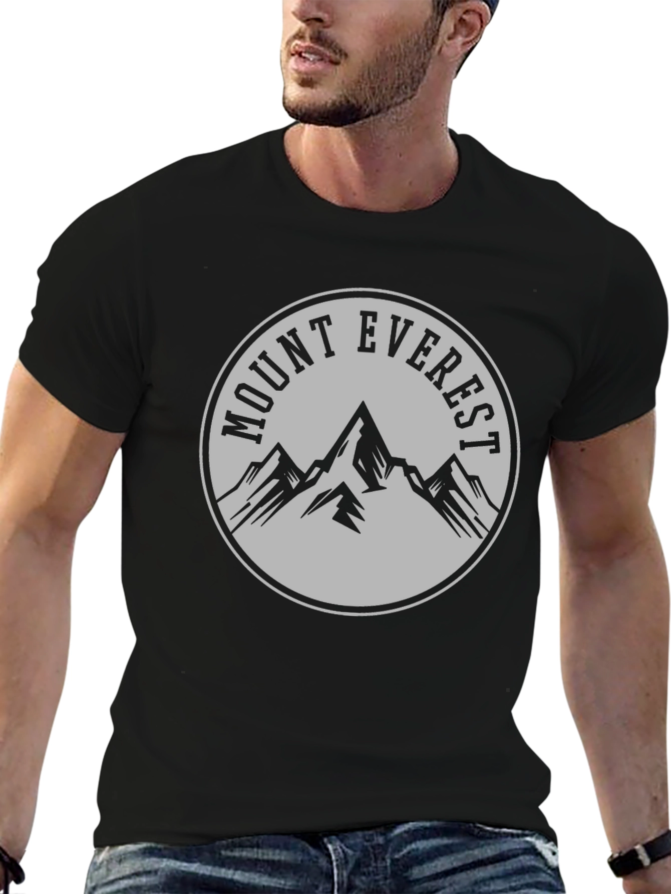 Mount Everest Graphic T-Shirt - Black Crew Neck