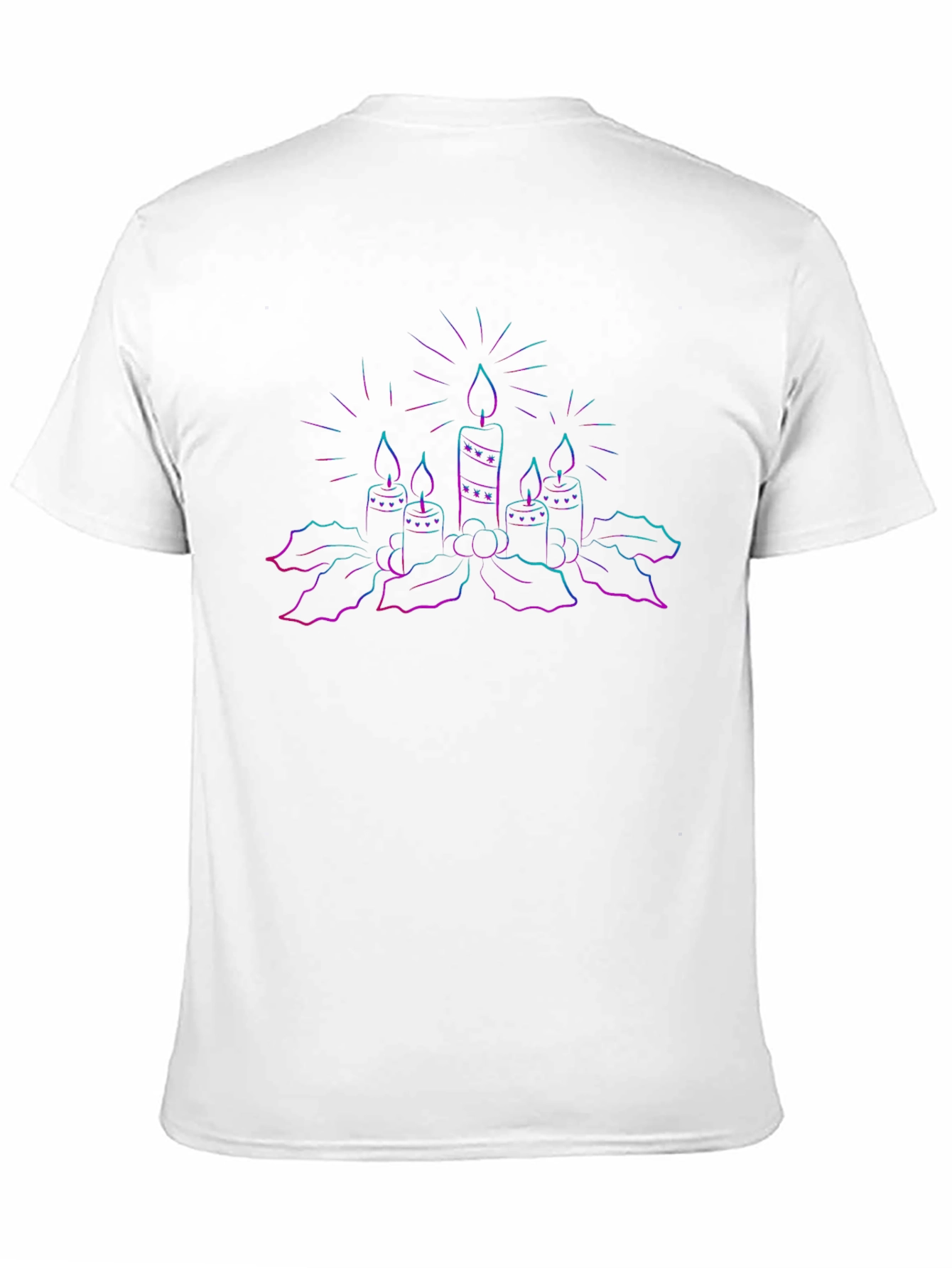 Neon Candles Graphic Tee - Black Cotton T-Shirt