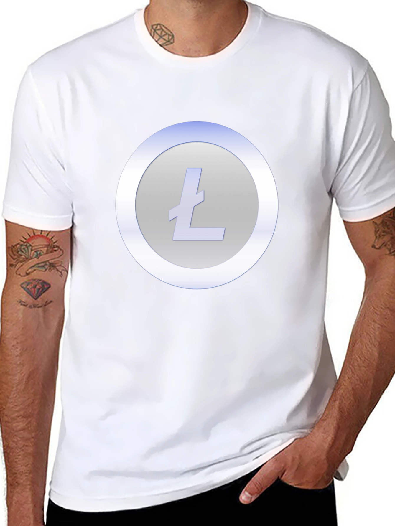 Litecoin Crypto T-Shirt - Black Crew Neck Tee