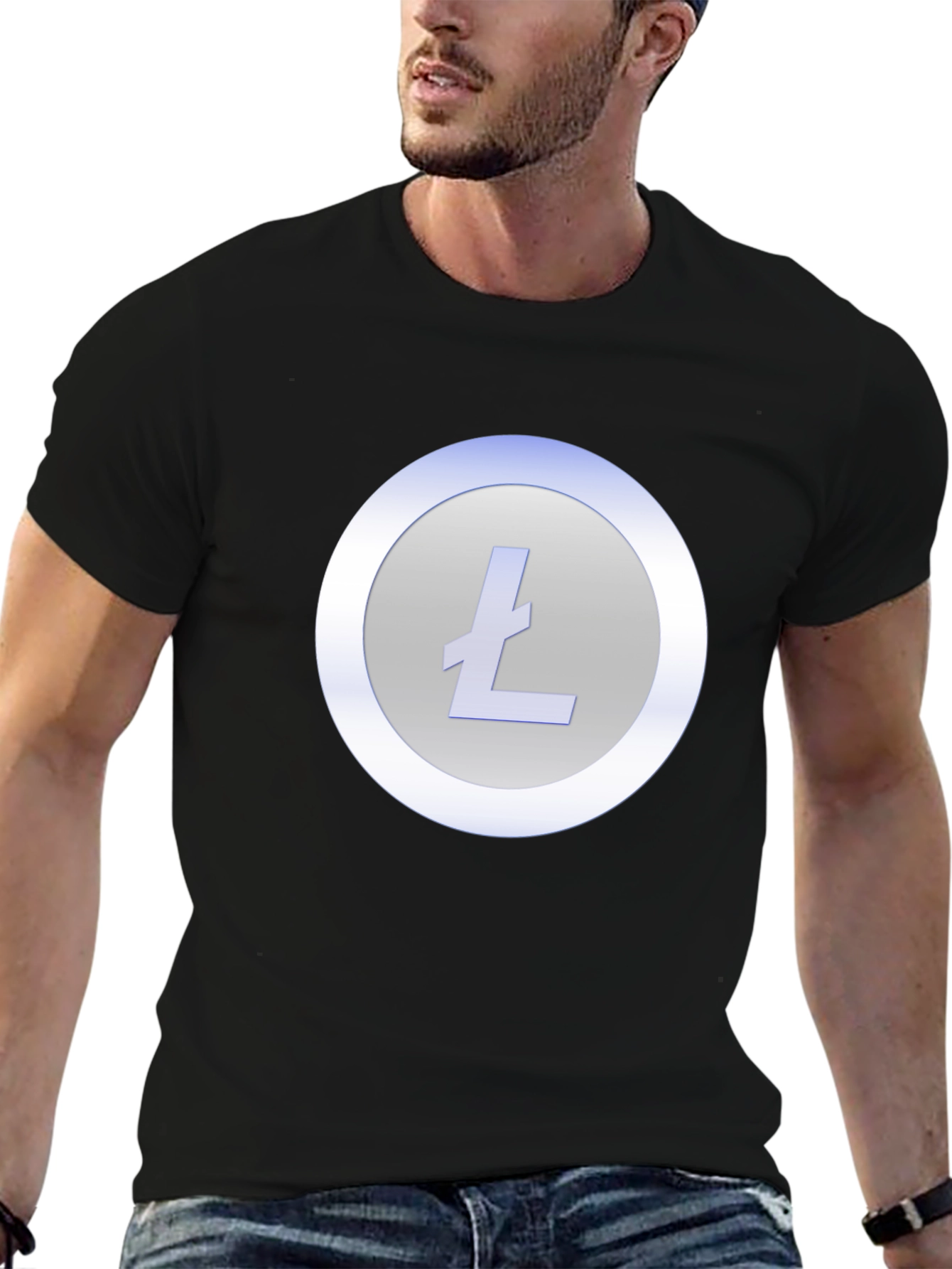 Litecoin Crypto T-Shirt - Black Crew Neck Tee