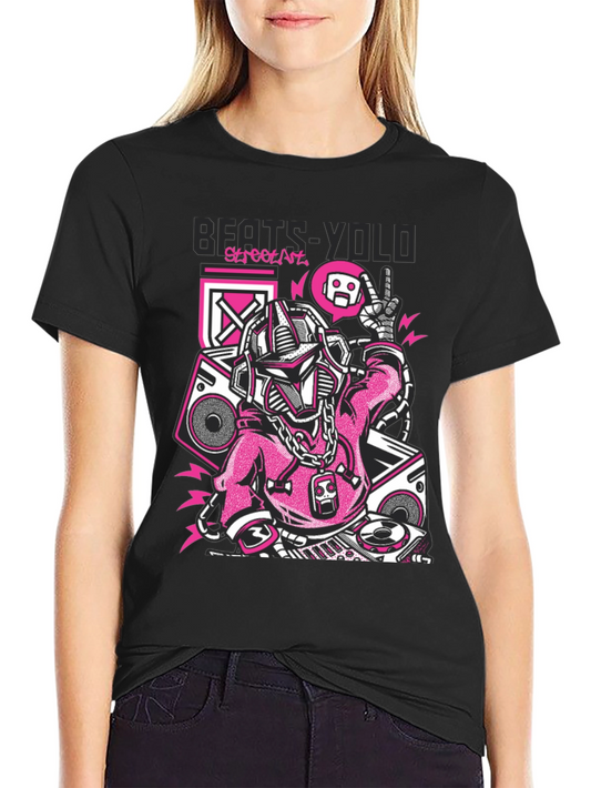 Beats Yolo Street Art Graphic Tee - Cool Black T-Shirt
