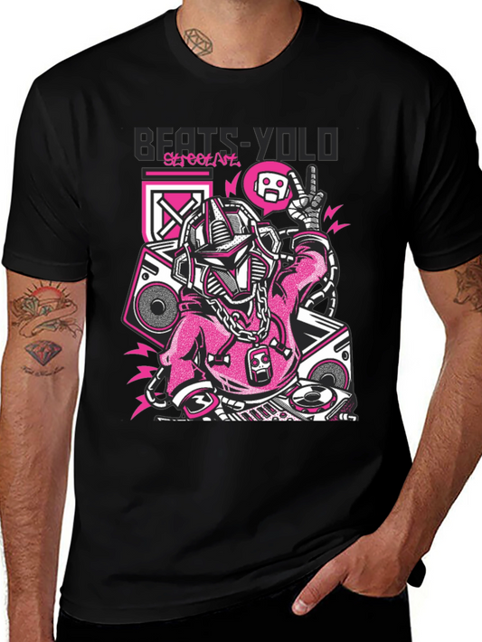 Beats Yolo Street Art Graphic Tee - Cool Black T-Shirt