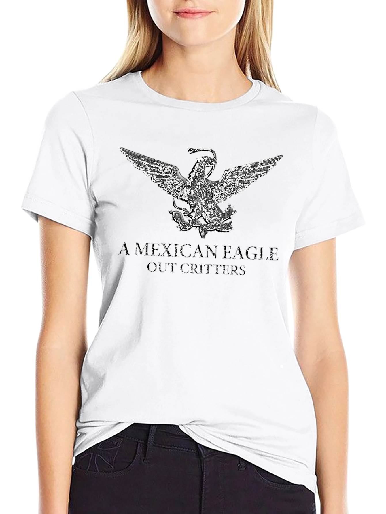 Mexican Eagle Graphic Tee - Black