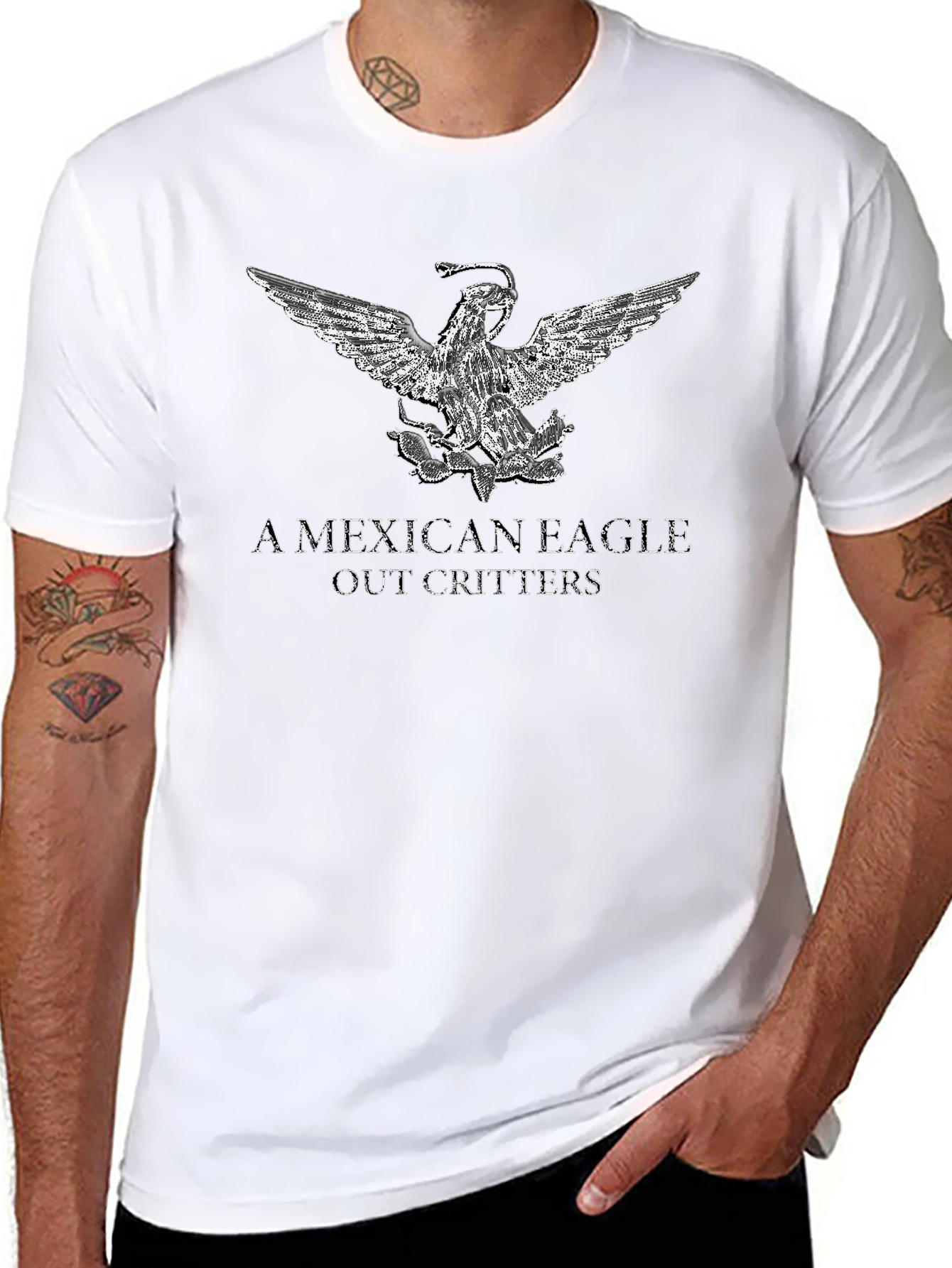 Mexican Eagle Graphic Tee - Black