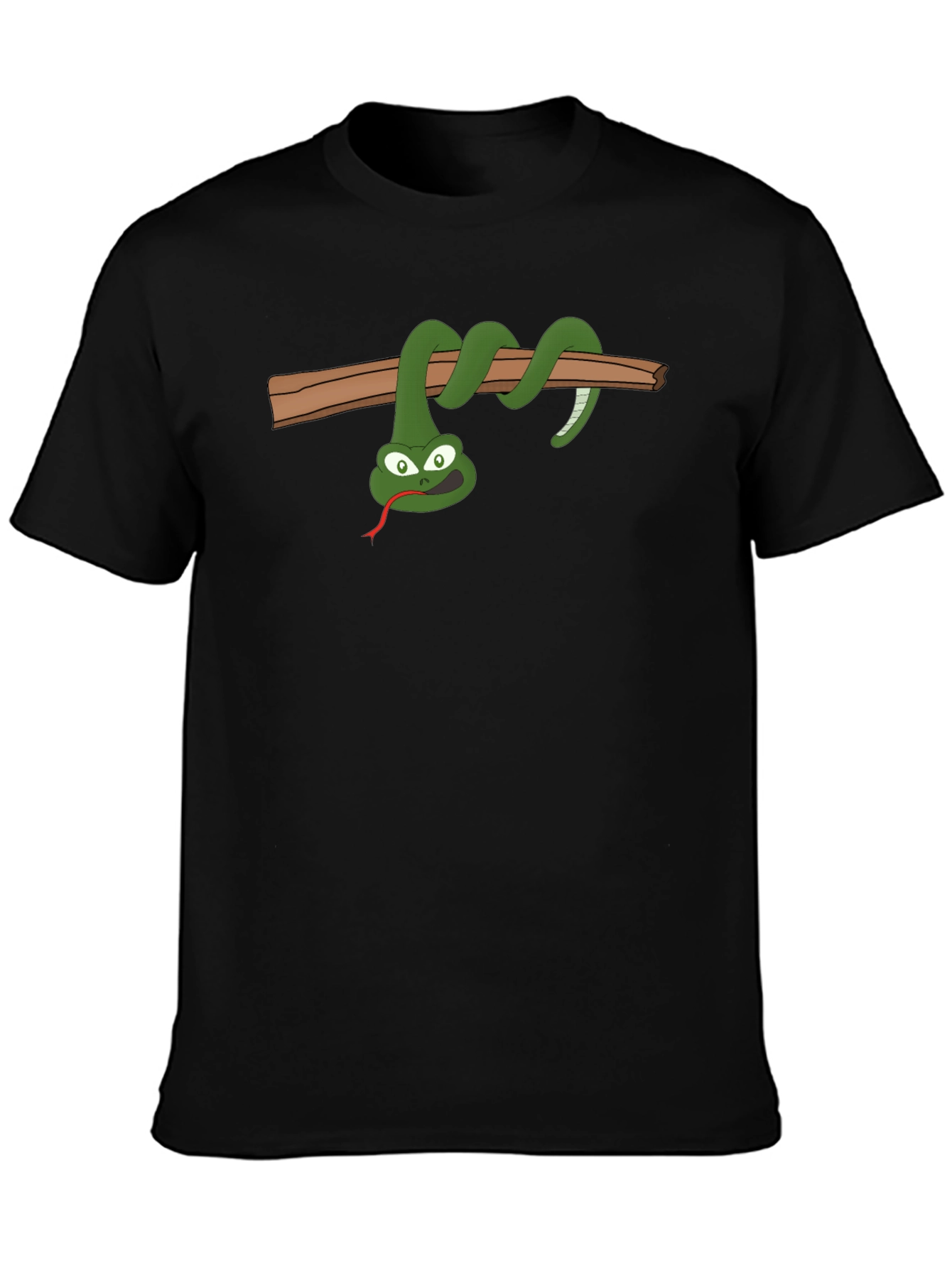 Funny Snake On Branch Graphic T-Shirt