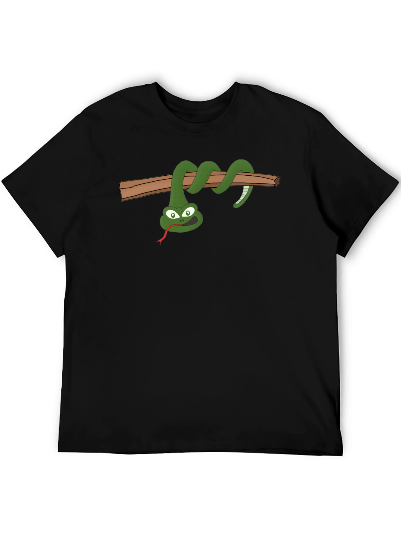 Funny Snake On Branch Graphic T-Shirt