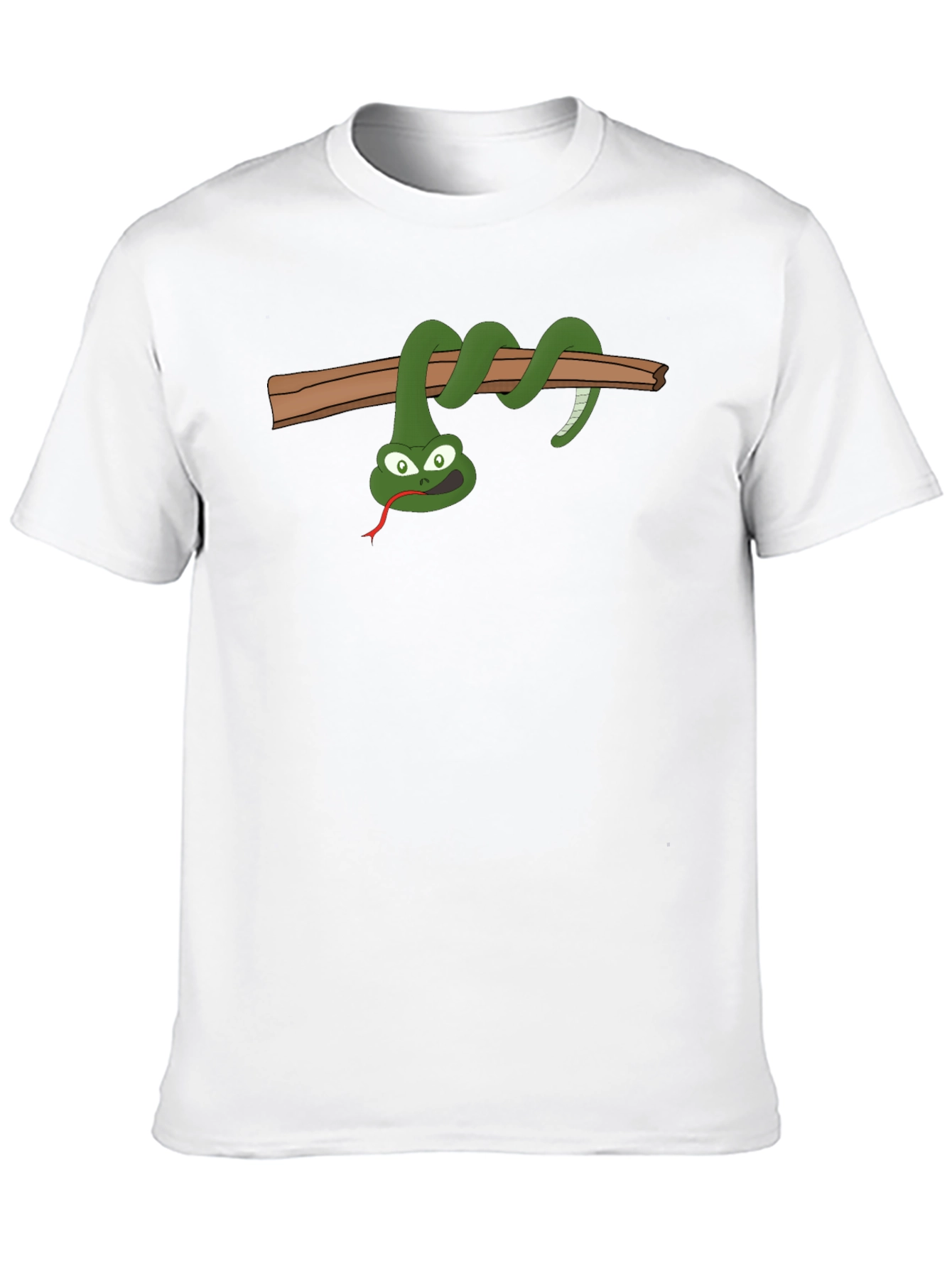 Funny Snake On Branch Graphic T-Shirt