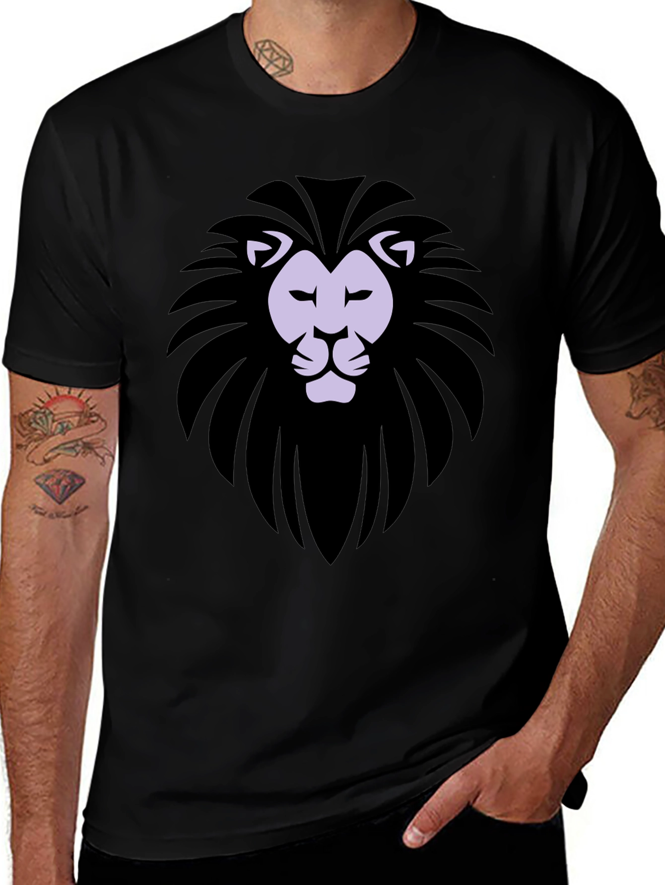 Black Lion Graphic Tee - Stylish Mens T-Shirt