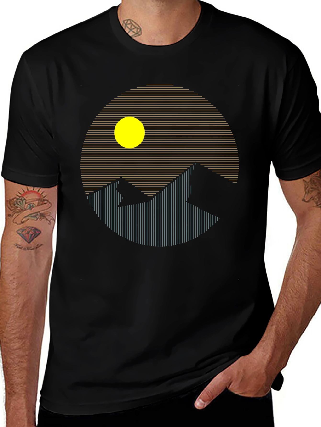 Geometric Mountainscape T-Shirt