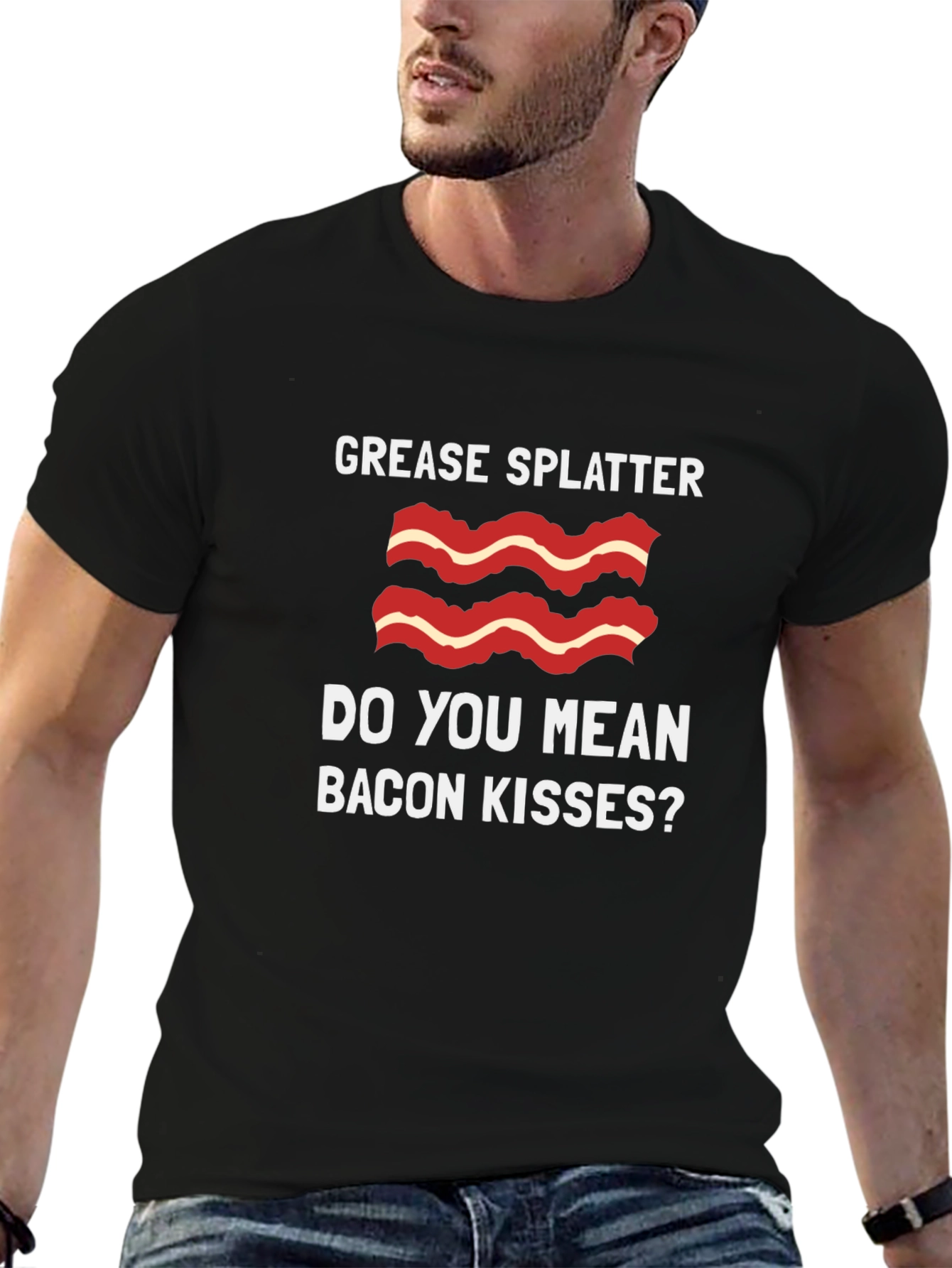 Bacon Kisses T-Shirt - Grease Splatter Funny Tee