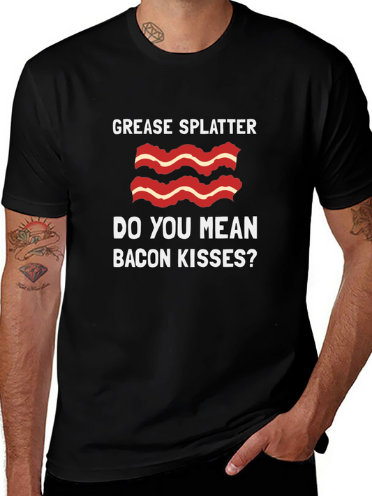 Bacon Kisses T-Shirt - Grease Splatter Funny Tee