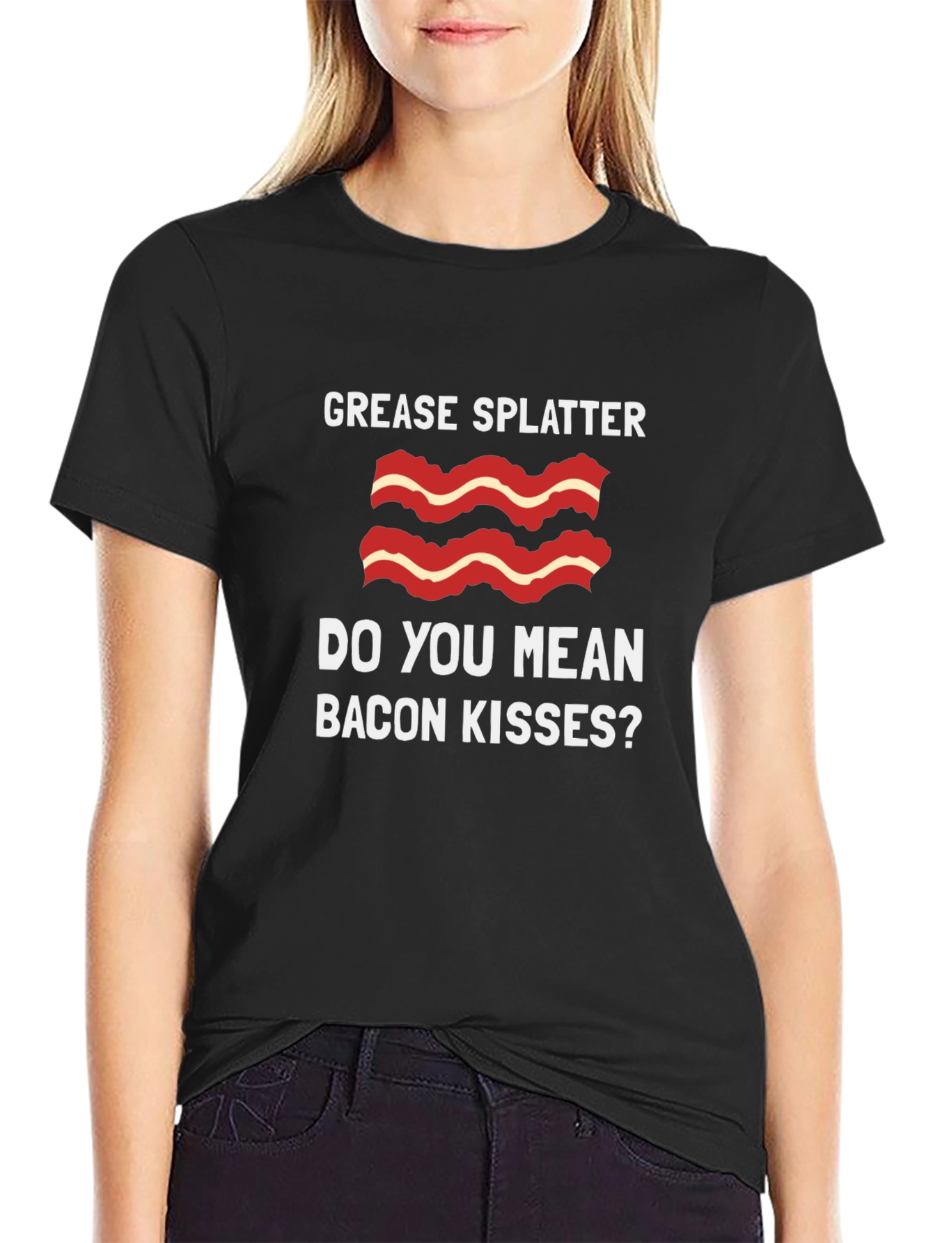Bacon Kisses T-Shirt - Grease Splatter Funny Tee