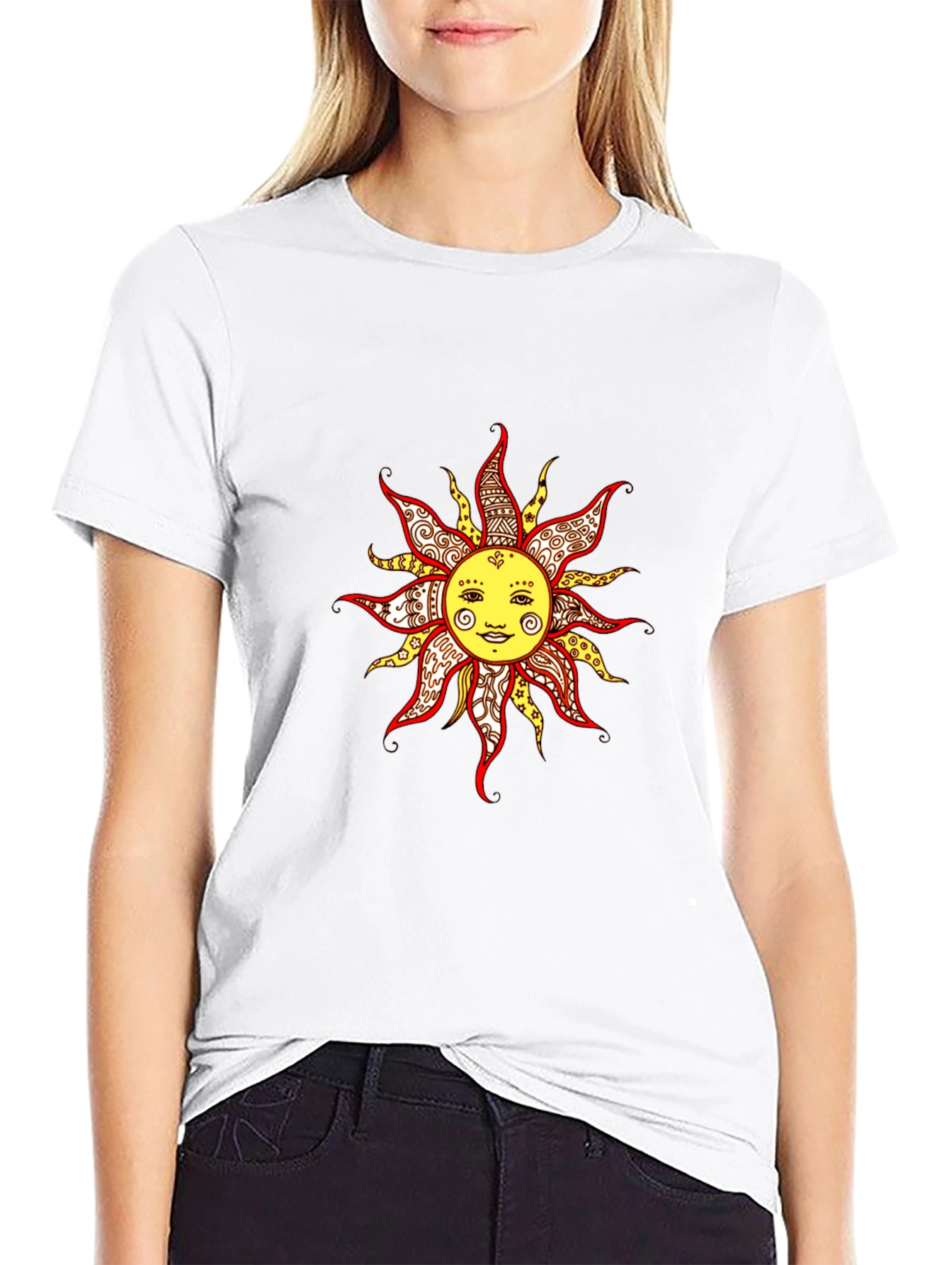 Smiling Sun Graphic Tee - Black Unisex T-Shirt