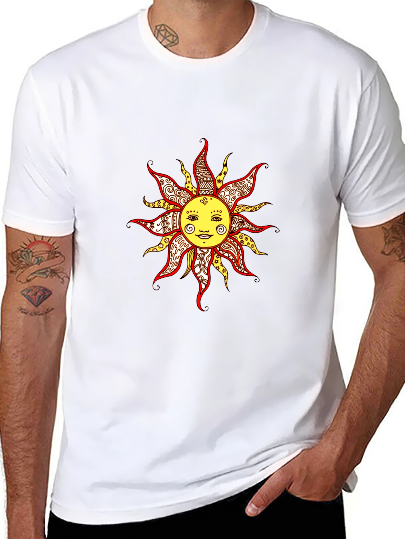 Smiling Sun Graphic Tee - Black Unisex T-Shirt
